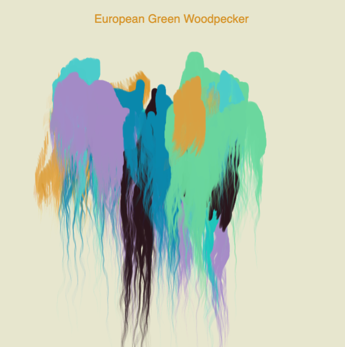 European Green Woodpecker sound visualization